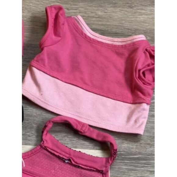 Build A Bear LOT 5 Clothes PINK SEQUIN Halter Top Shiny Sparkle Purse, Skirt - Picture 4 of 9